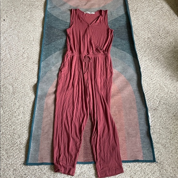 Michael Stars Cozy Jersey Knit Jumpsuit in Deep Burgundy - Picture 7 of 10